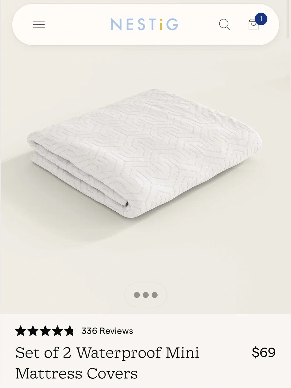 Nestig Mini Crib 2 Fitted Sheets and 2 Mattresses Covers - Picture 5 of 5